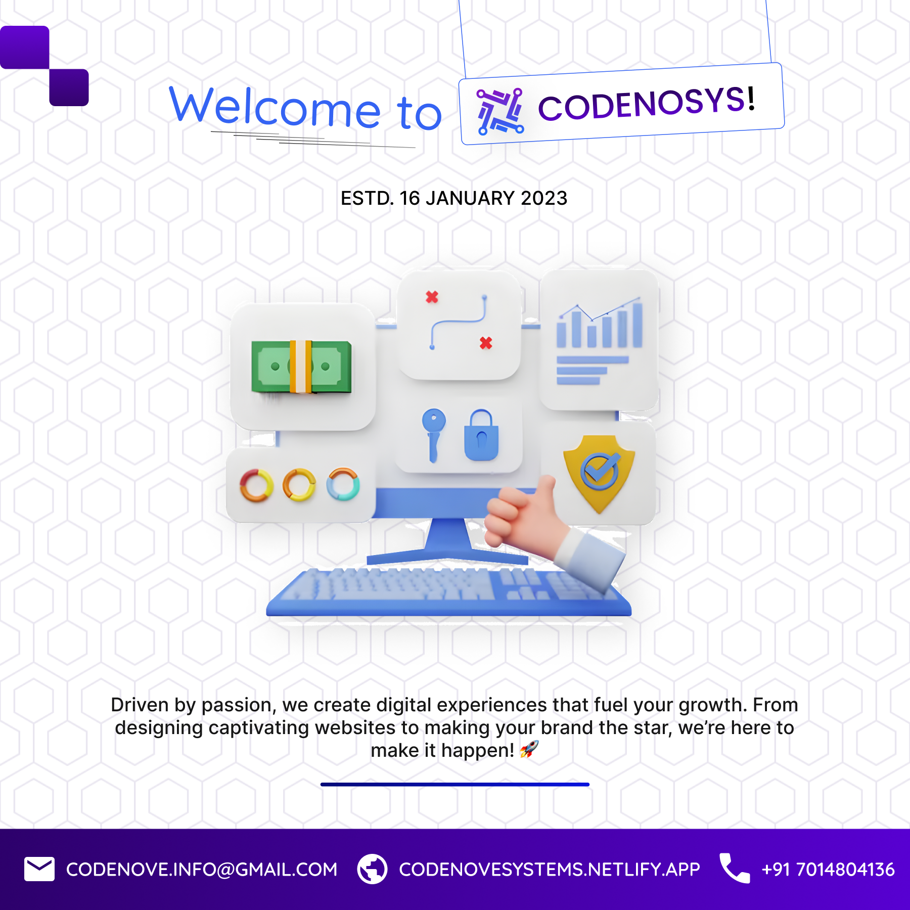 Creative Social Media Post Design for codenosys